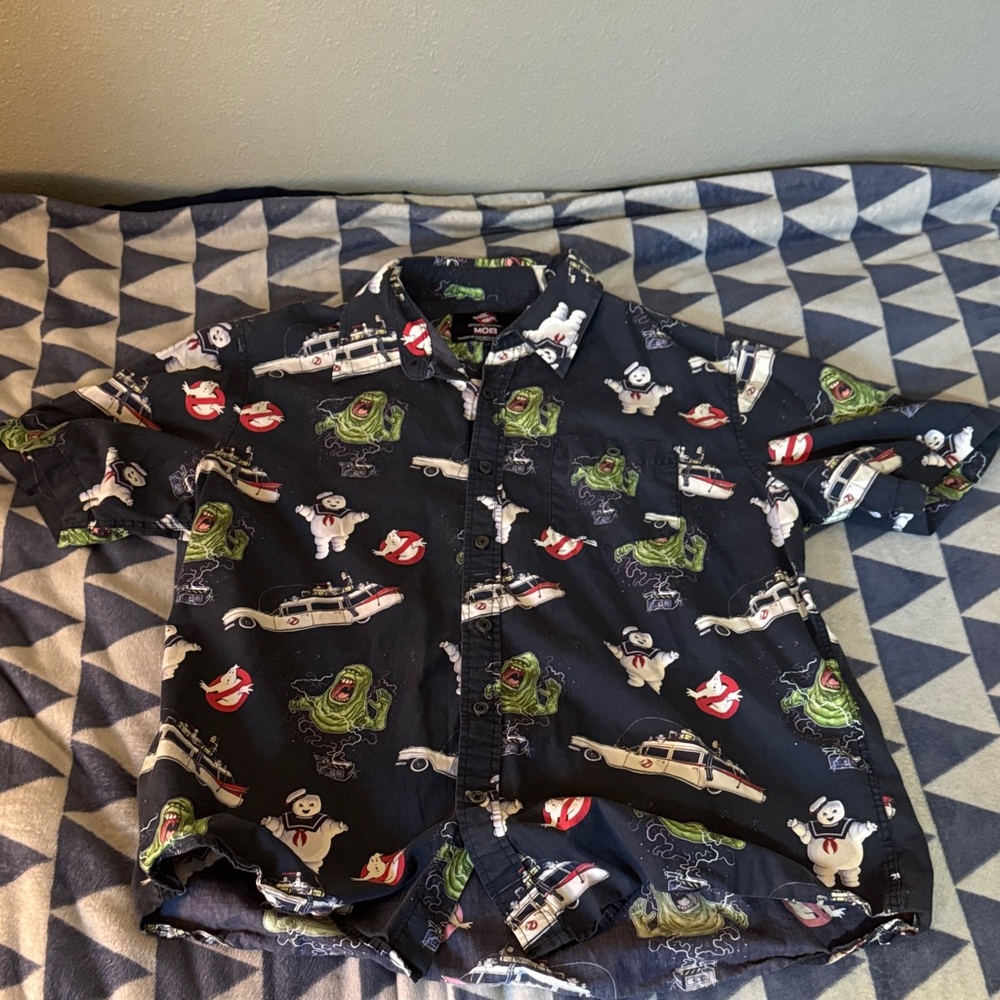 Ghostbusters Themed Navy Casual Shirt